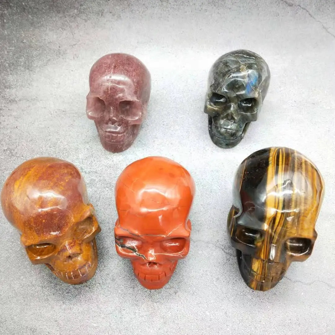 Hand Carved Crafts Red Jasper Crystal Skulls