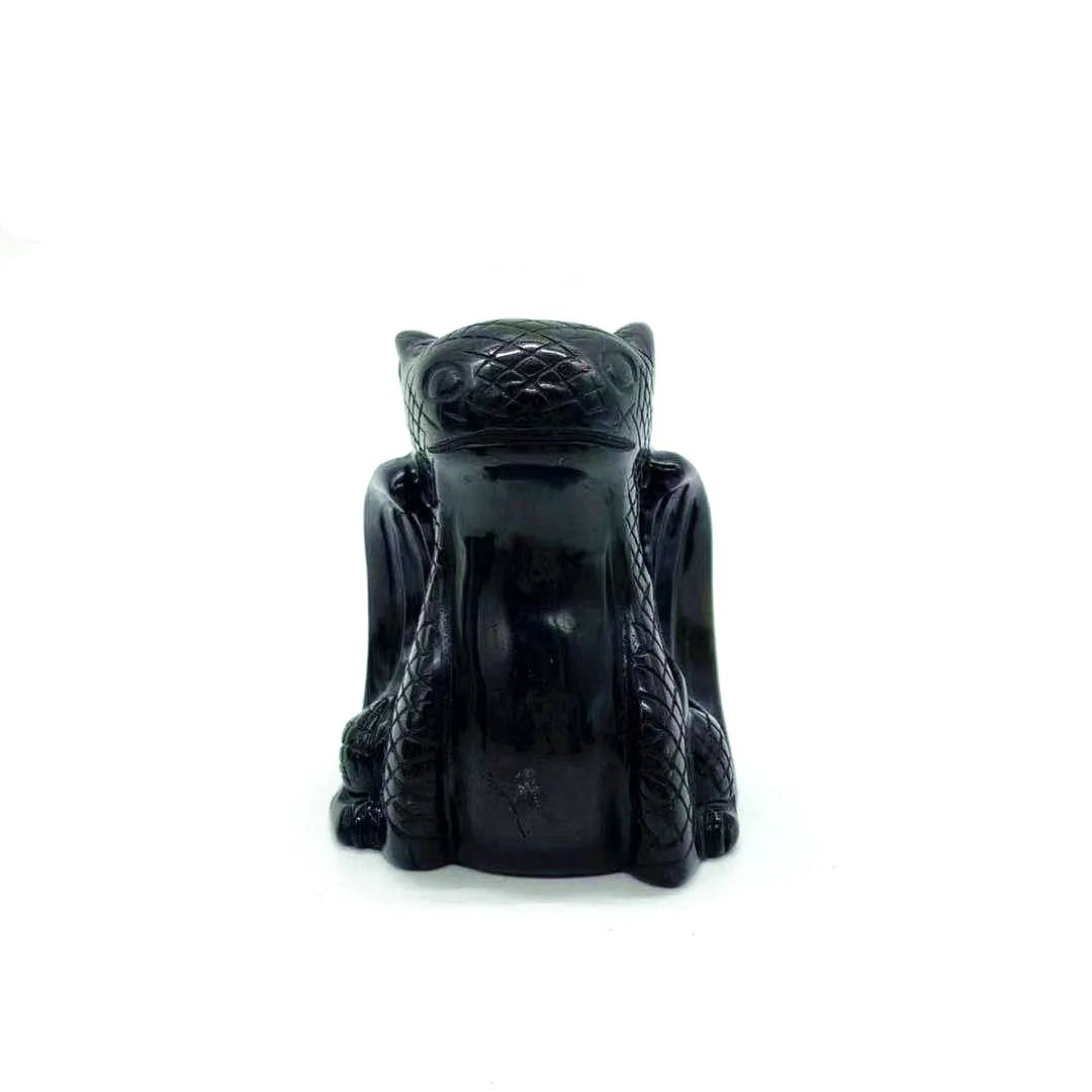 Wholesale hand carved   obsidian toothless little dragon cute crystal crafts gifts