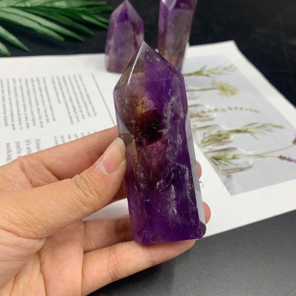 Natural Crystal Amethyst Point Fengshui Purple Wand Healings Reiki Crystal Stone For healing