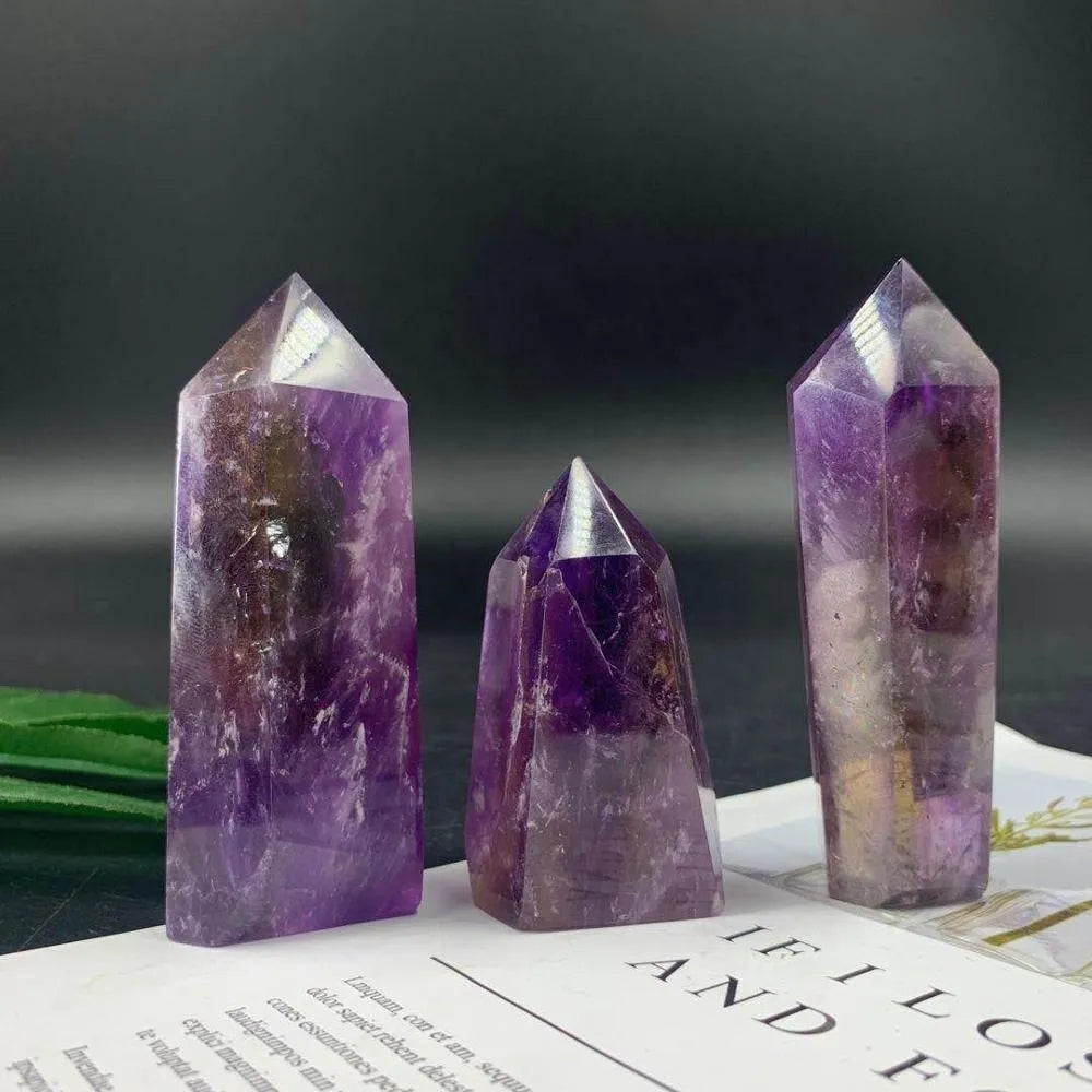 Natural Crystal Amethyst Point Fengshui Purple Wand Healings Reiki Crystal Stone For healing