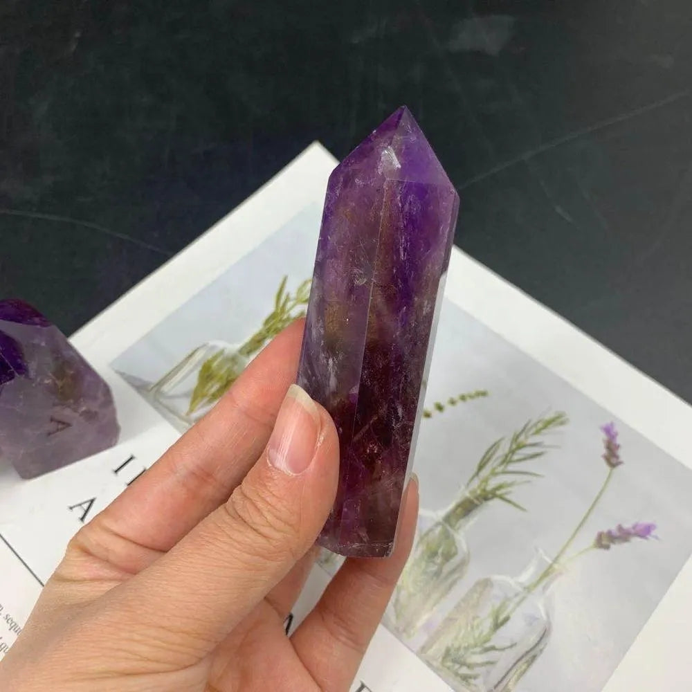 Natural Crystal Amethyst Point Fengshui Purple Wand Healings Reiki Crystal Stone For healing