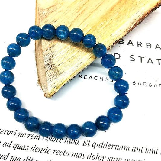 Wholesale High Quality Gemstone Bracelet Round Blue Apatite Beads for Healing