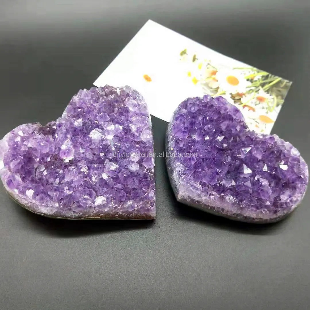 New product beautiful healing crystal amethyst heart for healing