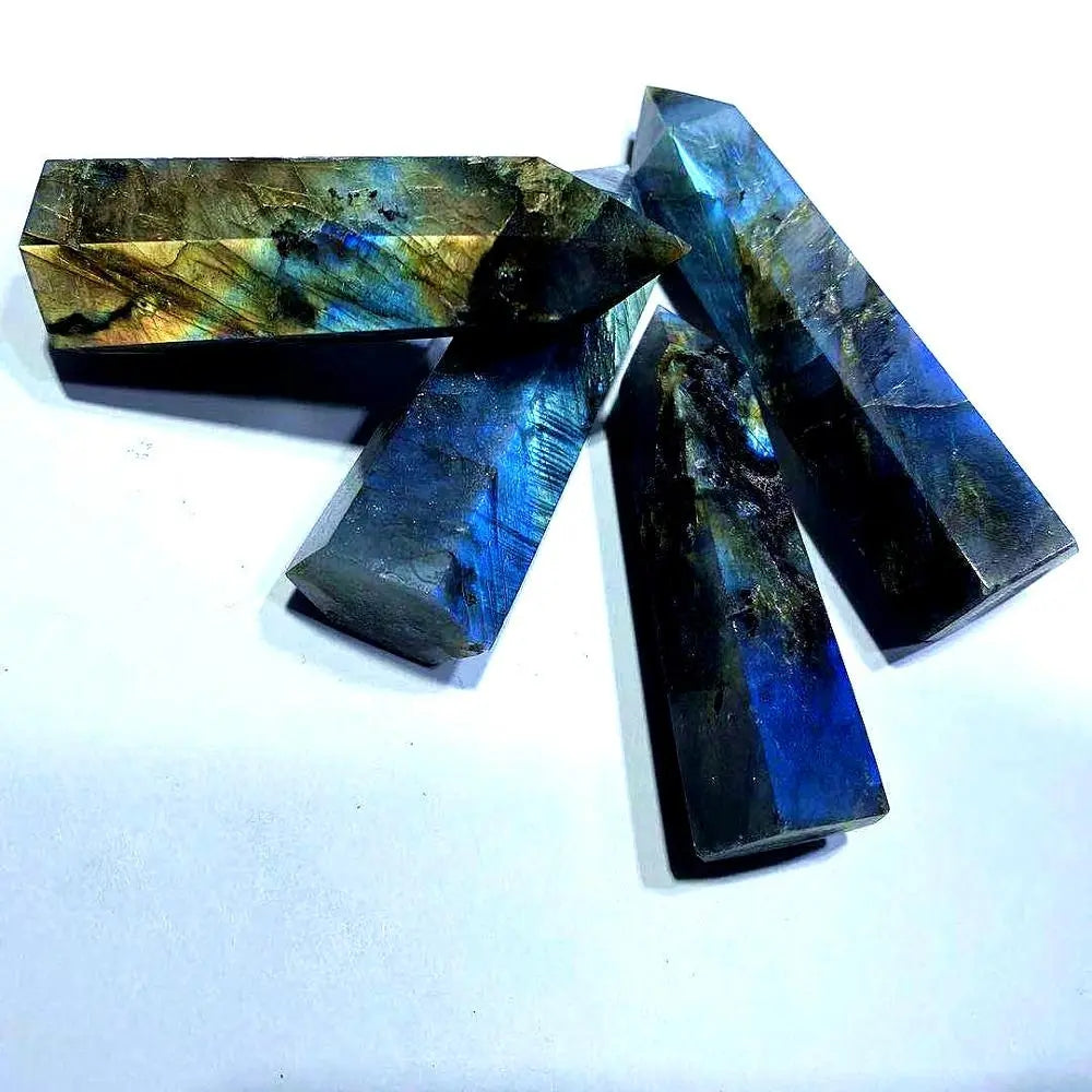 Wholesale Natural Quartz Points Obelisk Flashy Labradorite Crystal towers For healing